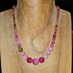 Another Great Watermelon Jade.. Smaller Beads Than My Other Listing.. Each Bead Is Faceted To Bring Out The Luster Of The Jade.. Pink To Light Green Beads.. Sits About 18 Inches With A Extended Chain.. Steel Lobster Claw Clasp Handmade Pink Crystal Necklaces With Round Beads, Pink Polished Bead Necklace For Gift, Handmade Pink Crystal Bead Necklace, Pink Polished Beaded Necklaces For Gifts, Pink Necklace With Polished Beads For Gift, Pink Necklaces With Polished Beads For Gifts, Pink Beaded Crystal Necklaces With Round Beads, Pink Faceted Beads Jewelry, Pink Jewelry With Faceted Round Beads