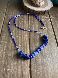 Bohemian Hand-strung Lapis Lazuli Jewelry, Bohemian Sapphire Round Bead Jewelry, Bohemian Sapphire Beaded Jewelry, Handmade Blue Necklaces For Festivals, Bohemian Blue Gemstone Beaded Necklaces, Blue Bohemian Beaded Gemstone Necklace, Handmade Blue Necklace For Festivals, Handmade Blue Sodalite Necklaces, Bohemian Blue Gemstone Beaded Necklace