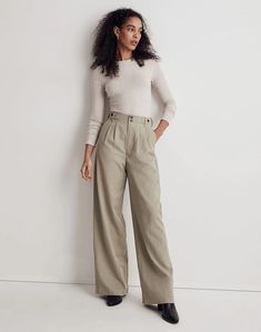 The Harlow Wide-Leg Pant Cropped Wide Leg Pants, Wide Leg Pant, Madewell Denim, Pull On Pants, Fashion History, Wide Leg Trousers, Straight Leg Pants, Trousers Women, Work Outfit