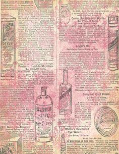 an old newspaper page with bottles and labels on it's pages, including one bottle