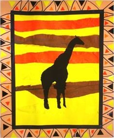 girafes, perroquets African Art For Kids, African Art Projects, African ...