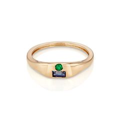 Modernist Signet Ring - Emerald, Sapphire – S/H KOH Modern Baguette Cut Emerald Ring, Modern Baguette Cut Sapphire Ring, Modern Rectangular Emerald Ring For Formal Occasions, Modern Emerald Ring With Rectangular Stone For Formal, Modern Emerald Ring With Rectangular Stone For Formal Occasion, Modern Gemstone Signet Ring, Modern Emerald Cut Stackable Rings For Formal Occasions, Modernist 14k Gold Ring Jewelry, Modern Yellow Gold Signet Ring With Baguette Cut