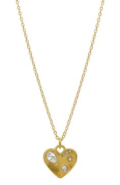 Bezel-set crystals add some shimmer to a heart-shaped pendant suspended down from a water-resistant 14-karat gold-plated necklace. 16" length; 2" extender; 0.6"W x 0.65"L pendant This piece of jewelry is water-resistant and will not tarnish with water contact 14k-yellow gold plate/stainless steel/glass Imported Gold Teardrop Pendant Jewelry For Valentine's Day, Gold Teardrop Pendant Necklace For Valentine's Day, Crystal Heart Pendant, Gold Plated Necklace, Crystal Heart, Heart Pendant Necklace, Heart Pendant, Womens Jewelry Necklace, Antique Jewelry