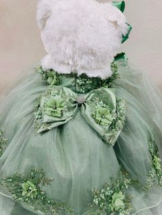 Discover the beauty and elegance of Osito, the perfect addition to any Quinceanera celebration. This custom Teddy bear stands tall at 23 inches and features 3D flowers, lace, and a delicate flower decoration on its cape. Create lasting memories with this unique and exquisite keepsake. 3d Lace Dress, Custom Teddy Bear, 3d Flowers, Delicate Flower, Stand Tall, Quinceanera, Flower Decorations, Sage Green, Gift Shop