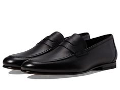 To Boot New York Ravello - Men's Shoes : Black : Give a modish update to your look by wearing the To Boot New York Ravello Loafers. Calf leather upper. Leather lining and cushioned insole. Provides arch support. Easy slip-on style. Almond toe. Rubber outsole. Made in Italy. Measurements: Heel Height: 1 2 in Product measurements were taken using size 9, width M. Please note that measurements may vary by size. Cushioned Slip-on Dress Shoes For Work, Classic Leather Fitted Slip-ons, Ortholite Slip-on Leather Shoes For Work, Closed Toe Business Loafers With Ortholite Insole, Leather Slip-ons With Round Toe, Closed Toe Loafers With Ortholite Insole For Business, Formal Slip-on Leather Shoes With Ortholite Insole, Fitted Leather Slip-ons With Round Toe, Slip-on Dress Shoes With Comfortable Insole And Almond Toe