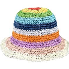 Shade yourself from the sun and turn heads with this one-of-a-kind SUNNI DAY Crochet Straw Hat! Featuring an eye-catching array of warm hues, this whimsical hat is sure to add some fun to any outfit and give your look a unique bohemian touch! Hot days never looked so good! Size M (56-58)cm Multicolor Spring Bucket Hat, Bohemian Multicolor Cotton Yarn Sun Hat, Colorful Spring Bucket Hat For Beach, Multicolor Straw Hat For Spring Festival, Multicolor Cotton Yarn Hat, One Size, Multicolor One Size Cotton Yarn Hat, Whimsical Adjustable Beach Hat, Multicolor Brimmed Cotton Yarn Hat, Multicolor Spring Festival Straw Hat