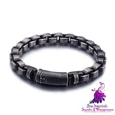 Product information: Style: Vintage Material: titanium steel Type: Bracelet Modeling: geometric Color: black and gray Size: 22cm, 23cm, 24.5cm Packing list: Bracelet*1 Br Style, Bracelet Shop, Vintage Material, Black And Gray, Steel Bracelet, Packing List, Style Vintage, Dark Grey, Black And Grey