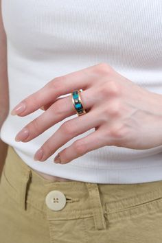 Young in the Mountains Composition #1 Inlay Ring with Multi Stone Elegant Green Inlay Rings, Elegant Green Rings With Inlay, Luxury Turquoise Ring Jewelry, Modern Turquoise Anniversary Ring, Turquoise Multi-stone Promise Ring Jewelry, Elegant Turquoise Inlay Rings, Western America, Commitment Rings, Ring Sale