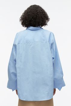 Long Sleeve Poplin Blouse For Daywear, Relaxed Fit Long Sleeve Poplin Blouse, Long Sleeve Poplin Shirt For Fall, Fall Long-sleeve Poplin Shirt, Fall Long Sleeve Poplin Shirt, Oversized Poplin Tops For Spring, Oversized Poplin Button-up Top, Oversized Collared Poplin Top, Oversized Long Sleeve Blouse With Ruffles