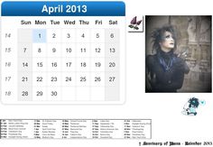 a calendar with an image of a woman in black and white on it, as well as the date