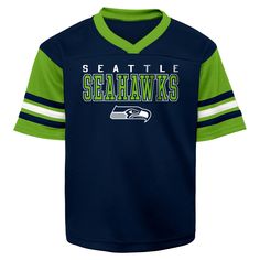 PRICES MAY VARY. Officially Licensed by the NFL Boys youth sizing: Small (8), Medium (10-12), Large (14-16), X-Large (20) 100% Polyester; Machine Wash Cold, Tumble Dry Low Made from soft polyester, this knit-top jersey t-shirt offers a comfortable and breathable fit, designed to withstand the rigors of spirited game days and endless hours of play. It features bright team colors with shoulder ribbon accents, and bold heat-transferred graphics that allow your budding football fan to proudly showca Cheap Jersey Sports Fan T-shirt, Game Day Team-colored Moisture-wicking T-shirt, Collegiate Team-colored Short Sleeve Jersey, Seahawks Jersey, Football Season Moisture-wicking Short Sleeve T-shirt, Nfl Apparel, Cheap Long-sleeved Sports Fan T-shirt, Go Eagles, Nfl Outfits