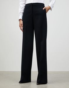 Plus-Size Nouveau Crepe Dalton Wide-Leg Pant | Lafayette 148 New York Classic Wide Leg Pants With Straight Hem For Office, Classic Wool Wide Leg Pants With Pressed Crease, Timeless Tailored Wide Leg Pants For Office, Elegant Tailored Wide Leg Pants With Straight Hem, Luxury Wide Leg Dress Pants For Work, Luxury Straight Leg Pantsuit For Work, Elegant Wide Leg Pants For Office With Concealed Placket, Luxury Tailored Wide Leg Pants For Business Casual, Tailored Wide Leg Pants For Business Casual