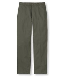 Double L and reg; Chinos, Classic Fit Plain Front: Chinos | Free Shipping at L.L.Bean Solid Cotton Straight Bottoms, Solid Straight Cotton Bottoms, Classic Chinos For Fall, Classic Fall Chinos, Stretch Cotton Work Pants, Casual Flat Front Work Pants, Flat Front Cotton Work Pants, Classic Green Cotton Work Pants, Casual Cotton Work Pants With Flat Front