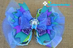 MY PRETTY PEACOCK Layered OTT Boutique Hair Bow~ MY PRETTY PEACOCK will delight your sweet girl with rich colors, glitter ribbon, sparkle tulle, & a peacock full of bling! Beading Board, Bow Ideas, Turquoise Top, Learn Something New Everyday, Whimsical Gifts, Glitter Ribbon, Boutique Hair Bows, Head Bands, Hair Bands