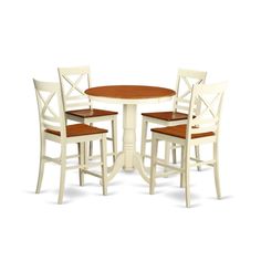 a white table with four chairs around it