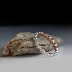 Red Gold ring - Opal gemstone ring - Blue stone ring Rose Gold Eternity Ring, Eternity Ring Set, Affordable Fine Jewelry, Ring Blue Stone, Rose Gold Opal Ring, Eternity Ring Gold, Rainbow Gemstones, Ring Opal, Opal Ring Gold