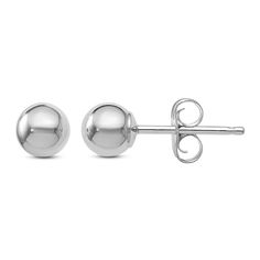 Timeless, elegant and trendy, these 4mm ball stud earrings are an all-time favorite with any fashion look. Fashioned in 14K white gold, the earrings secure in place with friction backs and are rendered with high polished finish for glossy shine. Ball Stud Earrings, Diamond Anniversary Bands, Jared The Galleria Of Jewelry, Anniversary Bands, Fashion Earrings, Round Diamonds, White Gold, Stud Earrings, Band