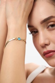 14K Gold Bracelet with Blue Stones, Blue Bracelet for Women, Dainty Gold Bracelet, Dainty Gold Bracelet, Bracelet Summer, Gold Shop, Blue Stones, Love Bracelet, Summer Love, Love Bracelets, Blue Bracelet, Bracelet For Women