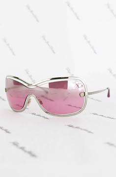 Cheap Pink Glasses Chains As Gift, Luxury Pink Shield Sunglasses With Uva Protection, Classic Silver Shield Sunglasses With Uva Protection, Y2k Chanel, Shield Glasses, Swarovski Sunglasses, Chanel Glasses, Lil Black Dress, Chanel Pink