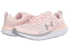 Under Armour Charged Assert 9 - Women's Shoes : Micro Pink/Micro Pink : Hit the streets and train hard with these Under Armour Assert 9 running shoes, featuring Under Armour branding and a lace-up closure. Offering a stealthy design and superior cushioning, you're sure to love the Under Armour Charged Assert 9. Traditional lace-up closure for a secure fit. Lace-up closure. Lightweight mesh upper delivers complete breathability. Lightweight mesh upper with 3-color digital print delivers complete Pink Walking Shoes With Branded Insole For Light Sports, Pink Athletic Running Shoes For Light Sports, Jogging Running Shoes With Boost Midsole, Pink Sporty Walking Shoes For Light Sports, Sporty Pink Walking Shoes For Light Sports, Lace-up Running Shoes With Ortholite Insole For Jogging, Sporty Running Shoes With Ortholite Insole For Jogging, Pink Breathable Running Shoes For Light Exercise, Sporty Mesh Running Shoes With Ventilation