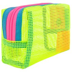 See your Stuff with our Mesh Bag Collection! The perfect small case for whatever you need to store- fit your essentials on the go! Use it as a makeup bag, art supply case, a place to store your stamp collection, toiletry bag, travel tech, and more! Tear resistant 100% vinyl coated mesh 5" height x 6" width x 2.5" depth, 3 oz Made in Los Angeles, California Trendy Pencil Case Pouch For Organization, Functional Multicolor Rectangular Travel Accessories, Functional Rectangular Cosmetic Bag For School, Zipper Pouch For Travel And Back To School, Portable Pouch For Back To School, Travel Zipper Pouch Pencil Case, Trendy Pouch Pencil Case For Organization, Functional Cosmetic Bag With Zipper For School, Multifunctional Pencil Case With Zipper Pouch