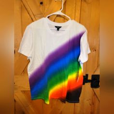 Nwt. Simply Vera Wang Pride T-Shirt Sz Xl. White Graphic Tee With Rainbow Print, Cotton Tops For Pride, Casual Rainbow Pride Tops, Casual Rainbow Top For Pride, White Cotton Tops With Rainbow Print, White Graphic Print Top For Pride, White Rainbow Print T-shirt For Pride, Multicolor Cotton Tops For Pride, White Rainbow Pride T-shirt