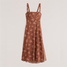 Beautiful Fall/Summer Dress With Pink Flowers On Brown. Has A Tie Back And Was Never Worn Tags Cut Off But I Wore A Different Outfit Brown Floral Dress, Lauren Kay Sims, Slip Midi Dress, Skort Dress, Abercrombie And Fitch Dresses, Fall Wedding Guest Dress, Cropped Wide Leg Jeans, Skirt Trends, Different Outfits