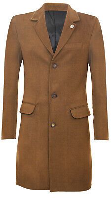 Top Seller for Mens 3/4 Long Brown Wool Overcoat Jacket Peaky Blinders Slim Fit Coat, Jackets Winter Single-breasted Collared Outerwear, Winter Single-breasted Collared Blazer, Winter Collared Blazer, Collared Single-breasted Wool Coat For Winter, Brown Long Sleeve Formal Outerwear, Spring Outerwear With Single Button And Flat Front, Formal Long Sleeve Brown Outerwear, Spring Single Button Outerwear With Flat Front, Brown Wool Coat With Double Button Closure