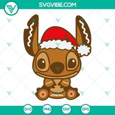 an animal with a santa hat on it's head sitting in front of a green background