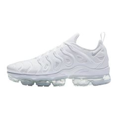 Men's Nike Air Vapormax Plus White/White-Pure Platinum Size: 11.  Color: Silver.  Gender: male.  Age Group: adult. White Nike Air Max For Light Sports, Nike White Running Shoes With Shock Absorption, White Breathable Nike Air Max For Streetwear, Nike Air Max White For Light Sports, Summit White Sneakers With Air Cushioning For Sports, Nike Air Max Sneakers In Summit White, White Synthetic Nike Air Max For Light Sports, Nike Air Max White Functional Shoes, Nike Air Max Cushioning Sneakers In Summit White