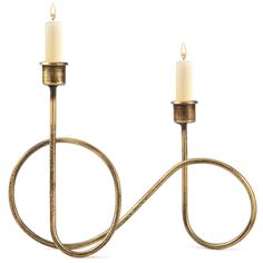 PRICES MAY VARY. Brighten your room with the smooth, swirling display of the brass taper candleholder. This metal holder has a splendid spinning design that will heighten your candles gorgeous glow. Style: This candle holder features a unique twisted shape in a brass finish is perfect for mantle displays, centerpieces, weddings and home décor. Design: The on trend, modern curved design fits well with most home décor styles. Taper holder holds two standard sized taper candles. Candles are not inc Gold Candlestick Holders, Cement Candle Holders, Wooden Candlestick Holders, Leaf Candle Holder, Cement Candle, Candle Stick Decor, Wrought Iron Candle Holders, Wrought Iron Candle, Gold Candle Sticks