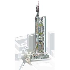 an architectural rendering of a tall building