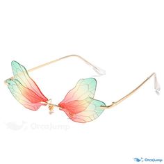 OrcaJump - Premium Dragonfly Sunglasses - Durable Metal Frame - Polycarbonate Lenses - Featherweight Design White Dragonborn, Fairy Costume Diy, Frameless Sunglasses, Hair Accessories Pins, Vintage Dragonfly, Fairy Accessories, Dragonfly Wings, Eyewear Trends, Steampunk Sunglasses