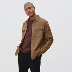 Our most versatile cool-to-cold-weather layer. The Heavyweight Overshirt works great as a shirt, as an easy light jacket, or as a warm mid-layer under a coat. Plus, the 8 oz heavy cotton twill is durable, warm, and twice as heavy as our Japanese Oxford cloth. Overshirt, over-sweater, under-jacket—your call. (It may look like a flannel shirt in the product photos, but click to zoom in on that heavy twill texture.) Urban Relaxed Fit Shirt For Fall, Urban Fall Tops For Everyday, Everlane Casual Everyday Outerwear, Casual Everlane Outerwear With Pockets, Everlane Winter Outerwear With Pockets, Everlane Relaxed Fit Long Sleeve Shirt, Urban Tops With Relaxed Fit For Work, Urban Relaxed Fit Tops For Work, Everlane Casual Tops Relaxed Fit