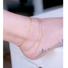 Here is our layered ankle chain with all its delicate and elegant style adding an eye catching beauty to your outlook! Simple and chic multilayered anklet is made with three layers of curb and cable chain dropping down your ankle to your foot. This also may upgrade your high heels and stilettos during the winter. Layering anklets are also a good complementary for boho summer brides with a barefoot beach wedding. We recommend to get as a pair to complete your bridal style. * Multilayered anklet i Dainty Summer Party Bracelets, Summer Gift Adjustable Chain Bracelet, Gold Chain Anklets For Summer, Gold Chain Bracelet For Summer, Summer Gold Chain Bracelet, Dainty Chain Bracelet For Party, Gold Chain Bracelet As Summer Gift, Elegant Summer Chain Bracelet Gift, Summer Gift Chain Bracelet