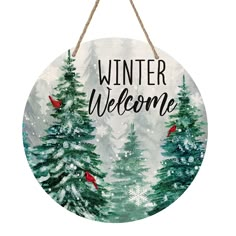 PRICES MAY VARY. Unique Design: Our door wreath design is unique and beautiful. The words "Hello Winter" is printed on the wooden board, which is funny and cute. This house decor will bring more fun to your house and show the best welcome to your friends Durable Material: This door sign is made of high-quality wooden material, which is durable and can be used in all kinds of seasons. For best longevity, keep out of direct sunlight and rain. If used outdoors, it is recommended to hang it on a cov Front Door Decor Winter, Winter Welcome Sign, Sign For Front Door, Winter Door Decorations, Winter Farmhouse, Wooden Wreath, Wood Door Hanger, Painted Door, Welcome Winter