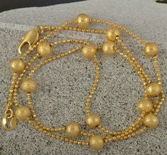 Unique 9ct gold filled beaded women's chain necklace. Gold Beaded Necklace, Gold Bead Necklace, Gold Necklaces, Bridal Jewelry Sets, Indian Design, 10k Gold, Bling Bling, Gold Beads, Jewelry Shop