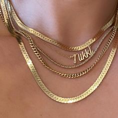 In Excellent Condition! 14k Solid Gold. Not Filled Or Gold Layover. Nameplate Script Nikki. Great For Layering Or Just By Itself. Beautiful Necklace For Mom, Daughter, Friend, Sister, Auntie, Or Even A God Mother. Necklace Adjustable 14" To 15" To 16" Length. Chain Made In Italy. Lobster Clasp. No Returns! Please Ask Questions. Will Go For Best Offer!! Dainty Yellow Gold Plated Necklace, Elegant 14k Gold Pendant Name Necklace, 14k Gold Snake Chain Fine Jewelry, Fine Jewelry 14k Gold Snake Chain, Luxury Gold-plated Custom Necklace, 14k Gold Tarnish Resistant Name Pendant Necklace, Elegant 14k Gold Round Name Necklace, 14k Gold Tarnish-resistant Nameplate Necklace, 14k Gold Diamond-cut Snake Chain Jewelry