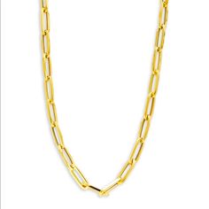 This Paperclip Chain Necklace Is Crafted From 14k Yellow Gold (Not Plated) 14k Yellow Gold Lobster Clasp Made In Italy New In Box Size Length, About 18" Luxury Yellow Gold Paperclip Chain Necklace, Luxury Paperclip Necklaces For Formal Events, Formal 14k Gold Cable Chain Necklace, Luxury Formal Paperclip Necklace, 14k Gold Paperclip Chain Necklace, Yellow Gold Paperclip Chain Necklace With Solid Link, 14k Yellow Gold Paperclip Necklace, Fine Jewelry Paperclip Chain Link Necklace, Formal Fine Jewelry Chain Necklace With Rectangular Links