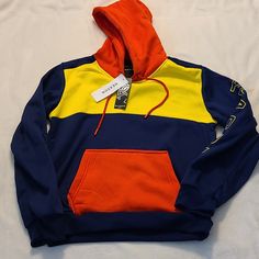 Reason Clothing Brand Hoodie In Primary Colors (Blue, Yellow, & Red). Size Small. Chest 21.5", Length Is 24", Sleeve 24.5". Idk If This Men's, Woman Or Boys? Favors A Boys Size. This Is Brand New And Never Worn. Casual Color Block Hooded Sweatshirt, Color Block Cotton Hoodie Outerwear, Blue Color Block Sweatshirt For Winter, Sporty Multicolor Hoodie For Winter, Sporty Multicolor Winter Hoodie, Winter Blue Color Block Sweatshirt, Multicolor Hoodie With Kangaroo Pocket For Streetwear, Multicolor Hoodie With Double-lined Hood And Long Sleeves, Multicolor Long Sleeve Hoodie With Double-lined Hood