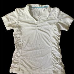 Athleta Polo Tee. New Condition. Never Worn. White Fitted Tennis Top, White Stretch Tennis Tops, White Stretch Tops For Tennis, White Summer Top For Light Sports, White Sportswear Tops For Tennis, Sporty Fitted Tops For Tennis, Athleisure Stretch Tennis Top, Sporty Stretch Top For Tennis, Fitted Sporty Tops For Tennis