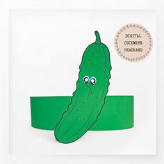 a paper cutout of a cucumber with the words digital cucumber headband