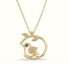 Introducing our 14K Solid Gold Bird Necklace, showcasing a charming Flying Bird Pendant. This Gold Circle Dove Necklace is a delightful choice for bird enthusiasts, making it an ideal Mother's Day gift, symbolizing freedom and grace. Pendant High: 0.63 inches-  Pendant Width: 0.56 inches  Product Features: * Made to Order: Crafted specifically to your preferences. * Gold KT: 14K Solid Gold (not filled, not gold vermeil, not plated) * Gold Color Options: Choose from Yellow, Rose, or White Gold, t Bird Design Necklace Perfect For Gifts, Bird Design Necklace As A Gift, Bird Design Necklace For Gift, Bird-shaped Bird-design Necklace For Gifts, Necklace With Round Pendant And Bird Design For Gifts, Bird Design Necklace Gift, Round Necklace With Bird Design For Gift, Round Pendant Necklace With Bird Design For Gift, Bird Design Pendant Necklace As A Gift