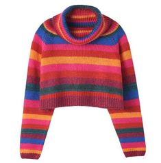 1_large Striped Cropped Winter Sweater, Striped Cropped Sweater For Winter, Trendy Cropped Striped Sweater, Trendy Rainbow Long Sleeve Sweater, Trendy Long Sleeve Rainbow Sweater, Winter Rainbow Long Sleeve Top, Rainbow Long Sleeve Top For Winter, Rainbow Long Sleeve Sweater For Fall, Colorful Trendy Winter Tops