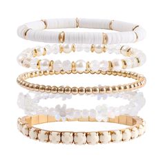 PRICES MAY VARY. 【Muti-Style】 The bracelet set has 5 different style of bracelet, like clay bracelet, stone bracelet, White glass beads bracelet. The design of bracelet set are able to meet your need what are like White color and unique style. 【Material Selection】Use mainly White and write stone and gold metal beads, seed glass beads, a bit of plastic beads, we hope most of the stone beads and seed beads give you a good wearing experience, rather than most of plastic. 【Safe & Hypoallergenic】Care Beaded Bracelets Boho, Clay Beaded Bracelets, Bracelet Clay, Preppy Bracelets, Summer Beach Jewelry, Bracelets Boho, Preppy Jewelry, Bracelet Stone, Material Selection