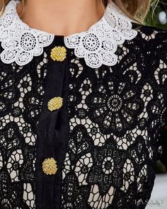 Lasaky - Buttoned lace dress with contrasting inserts Olivia Mark, Lace Dress, Sleeve Blouse, Long Sleeve Blouse, Lace, Long Sleeve, Women's Top