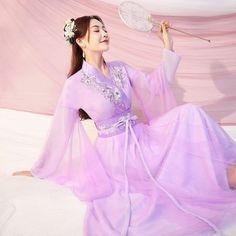 #ad Premium Women Chinese Style Hanfu Traditional Dance Costume Princess Oriental Dresses, Fashion Women's Dresses Pink Prom Dress Long Sleeve, Korean Traditional Wedding Dress, Long Sleeve Lace Prom Dress, Party Dresses For Women Long, Pink Prom Dress Long, Birthday Dresses For Women, Princess Clothing, Pleated Satin Dress, Lace Long Sleeve Dress