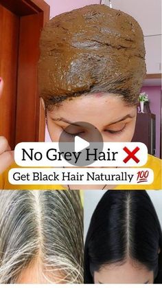 Hair Color Henna, Indigo Powder For Hair, Gray Hair Solutions, Grey Hair Remedies, Black And Grey Hair, Grey Hair Don't Care, Henna Powder, Shampoo For Gray Hair, Covering Gray Hair