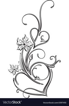 an abstract floral design in black and white