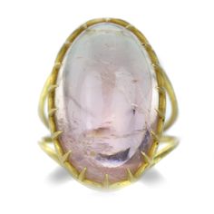 Rosanne Pugliese Morganite Cabochon Ring | Quadrum Gallery Morgan Core, Cabochon Ring, 18k Yellow Gold Ring, Pink Ring, Yellow Gold Ring, 22k Gold, Morganite, Yellow Gold Rings, Pink Yellow